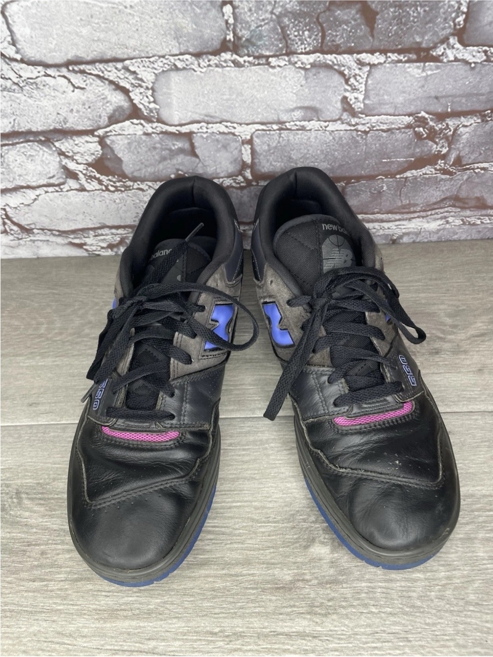New Balance 550 Miami Nights Black Leather Lace Gym Shoes Men Sz 10.5M US/44.5EU